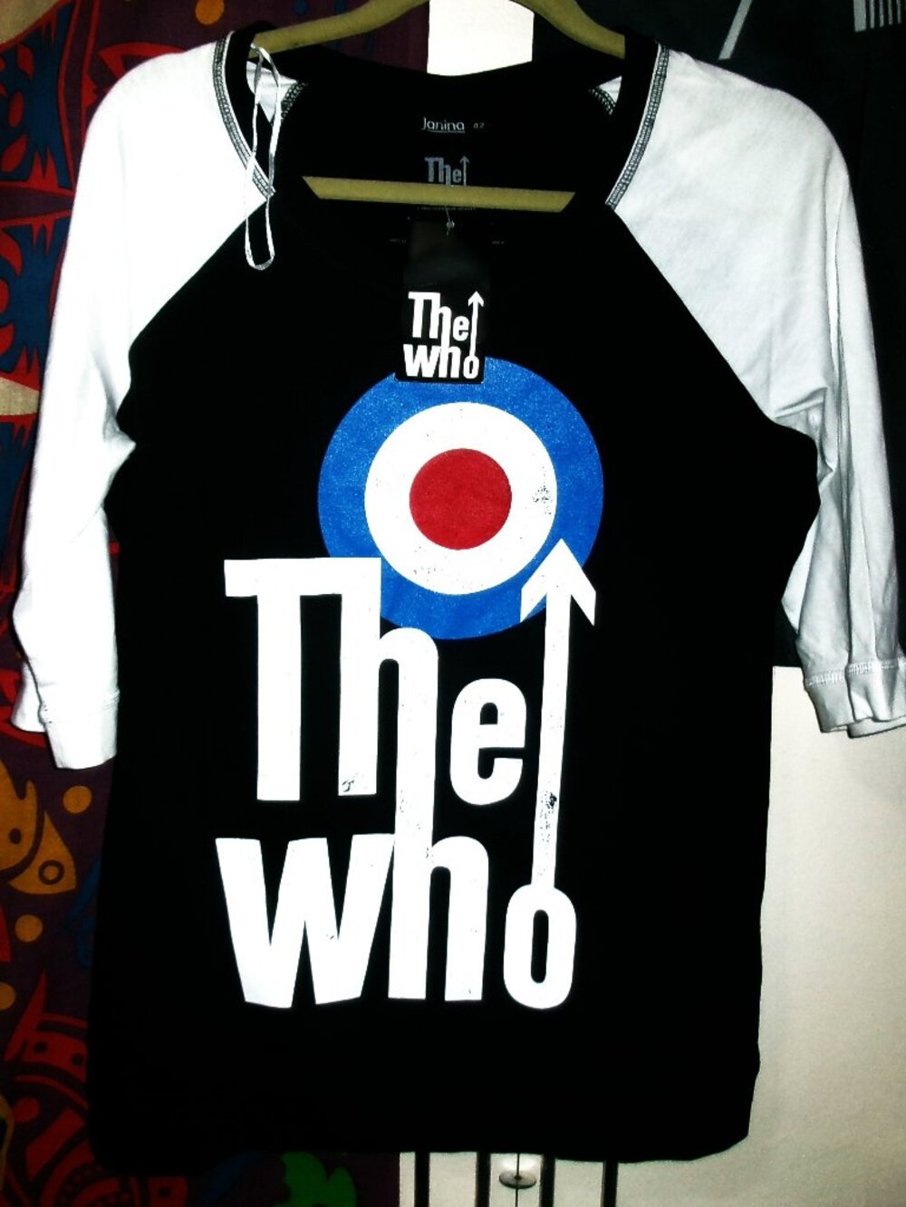 the who official new uk red whit blue circle target logo long sleeve tee - tommy